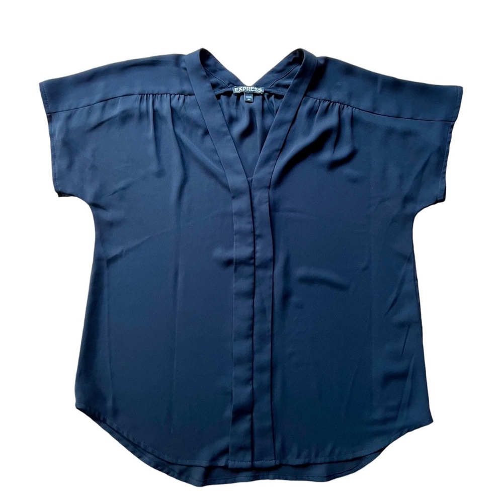 EUC - Express Women’s Drapey Button-Front Top - Size XS, Black